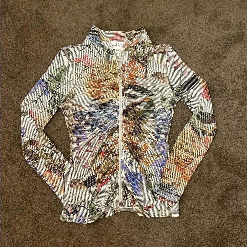 Joseph Ribkoff Striped Floral Jacket